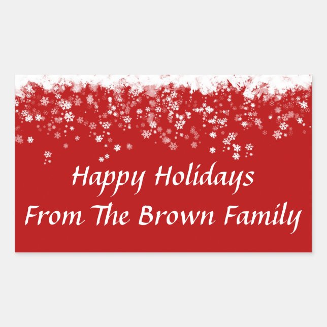 Happy Holidays Envelope Seal Stickers Template (Front)