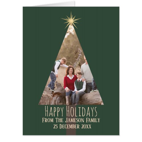 Happy Holidays Family Christmas Tree photo       Card