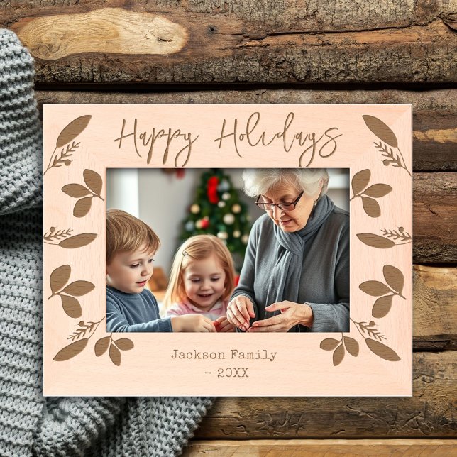 Happy Holidays Family Name  Engraved Frames (Creator Uploaded)