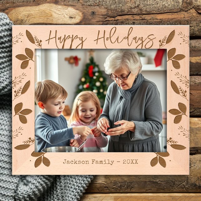 Happy Holidays Family Name  Engraved Frames (Creator Uploaded)