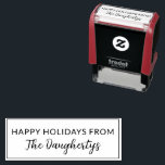 Happy Holidays Family Name Packaging Self-inking Stamp<br><div class="desc">Make your holiday gift giving a little easier this year with this custom family name self inking stamp! Wrap your gifts and use this stamp to wish happy holidays from your family!  Simply stamp onto a blank gift tag,  envelope,  gift wrap,  cards,  and more!</div>
