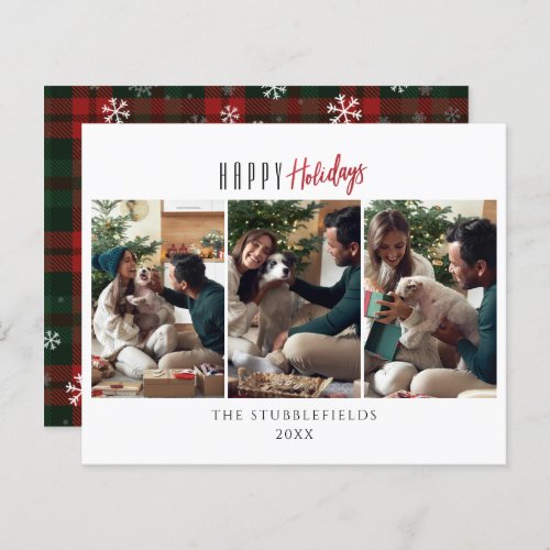 Happy Holidays Family Photo Collage with Pet