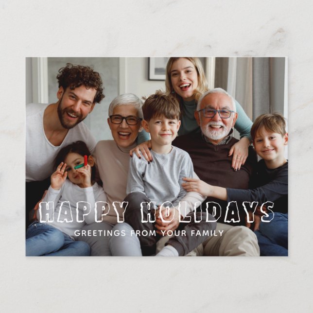 Happy Holidays Family  photo  Holiday Postcard (Front)