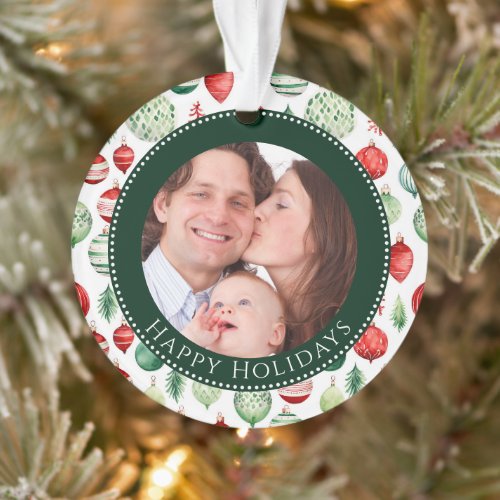 Happy Holidays Family Photo Keepsake Ornament