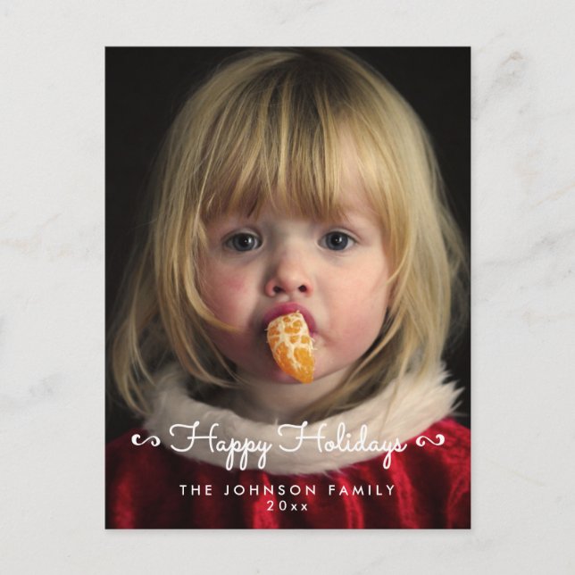 Happy Holidays Family Photo Postcard (Front)