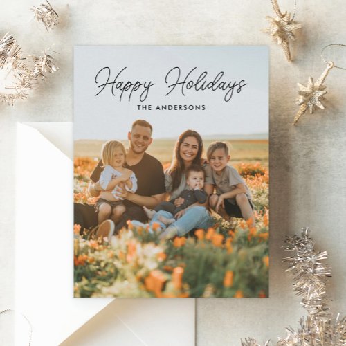 Happy Holidays Family Photo Shoot Christmas Card