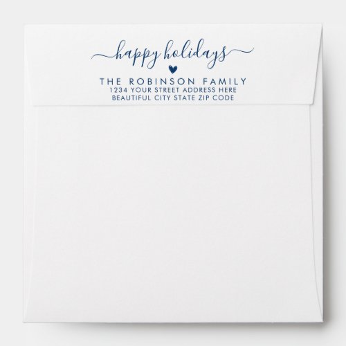 Happy Holidays Family Return Address Envelope