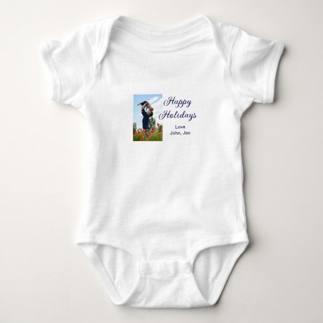Happy holidays father son Christmas family gifts m Baby Bodysuit (Front)