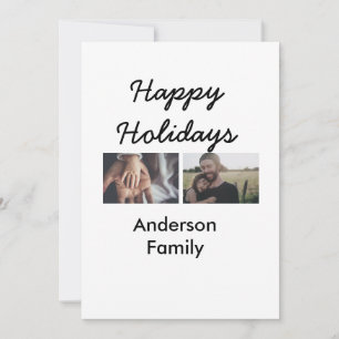 Happy holidays father son Christmas photo family n Invitation