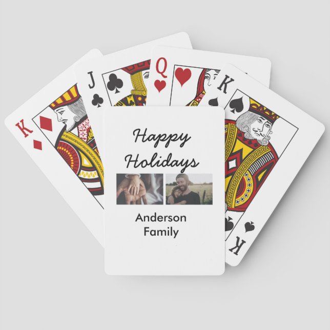 Happy holidays father son Christmas photo family n Poker Cards (Back)