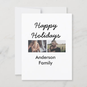 Happy holidays father son Christmas photo family n Postcard
