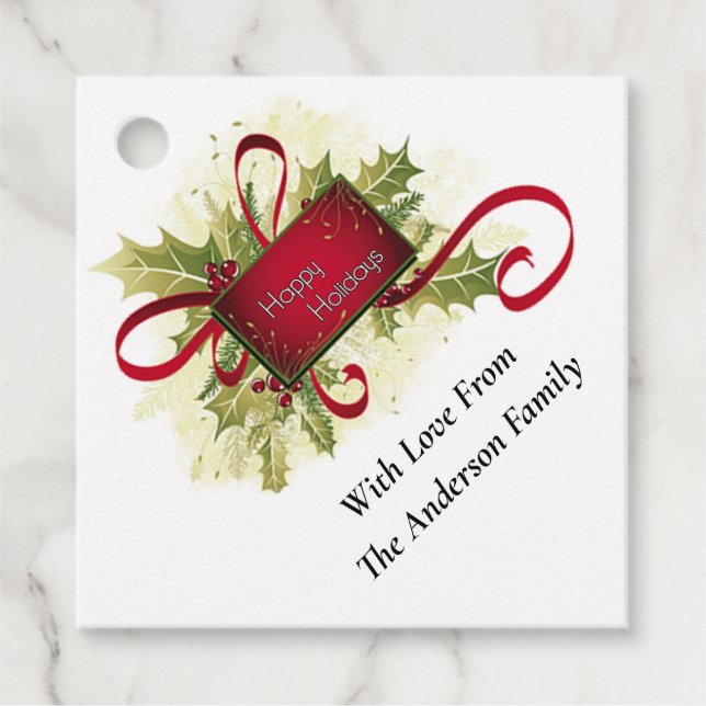 Happy Holidays Favor Tags (Front)