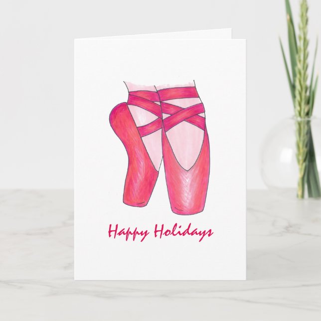 Happy Holidays Favorite Dance Teacher Ballet Card (Front)