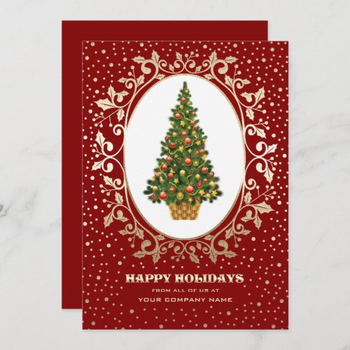 Happy Holidays Festive Christmas Tree Custom Card
