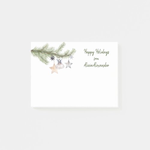 Happy Holidays Festive Christmas Tree Watercolor  Post_it Notes