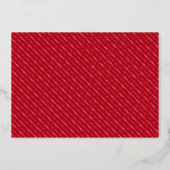 Happy Holidays festive dotted stripes red photo Foil Holiday Card (Back)