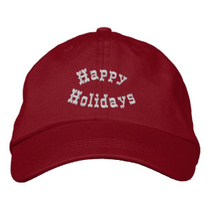 Happy Holidays Festive Embroidered Baseball Hat
