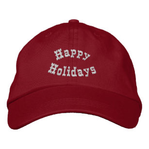 Happy Holidays Festive Embroidered Baseball Hat