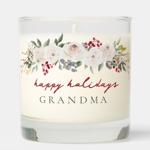 Happy Holidays Festive Florals for grandma Scented Candle