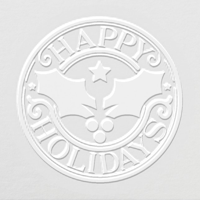 Happy Holidays Festive Holly Christmas Embosser (Design)