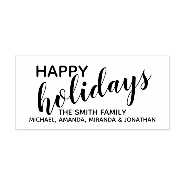 'Happy Holidays' Festive Rubber Stamp (Imprint)