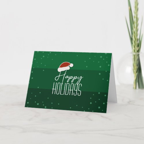 Happy Holidays Festive Typography Green Christmas Holiday Card