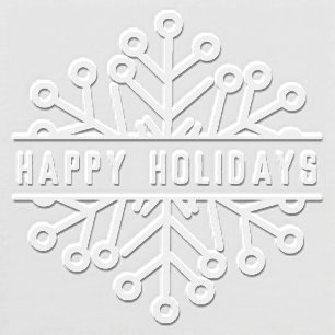 Happy Holidays Festive Winter Snowflake Custom Embosser