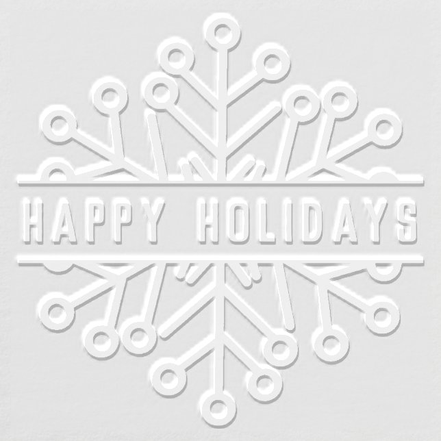 Happy Holidays Festive Winter Snowflake Custom Embosser (Design)
