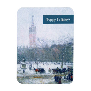 Happy Holidays. Fine Art Christmas Gift Magnet
