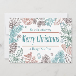 Happy Holidays Floral | Photo Holiday Card
