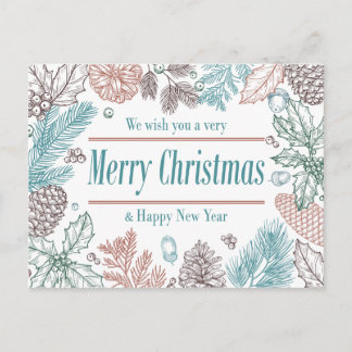 Happy Holidays Floral | Photo Holiday Card