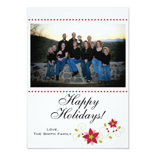 Happy Holidays Flower Photo Insert Card