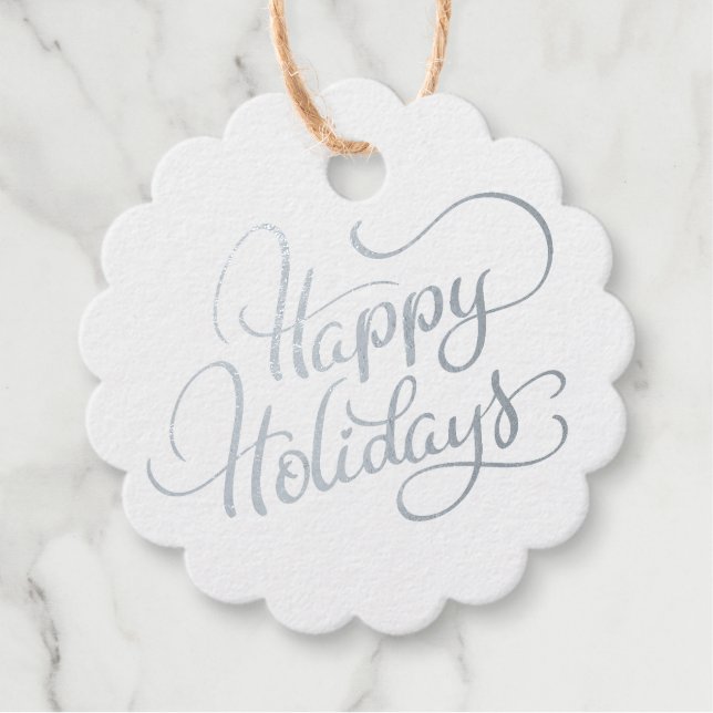 Happy Holidays Foil Favor Tags (Front)