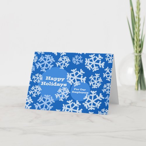 Happy Holidays for Employees Business Snowflakes Holiday Card