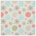 Happy Holidays Fox and Owl Snowflake Christmas Fabric