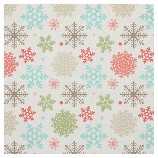 Happy Holidays Fox and Owl Snowflake Christmas Fabric