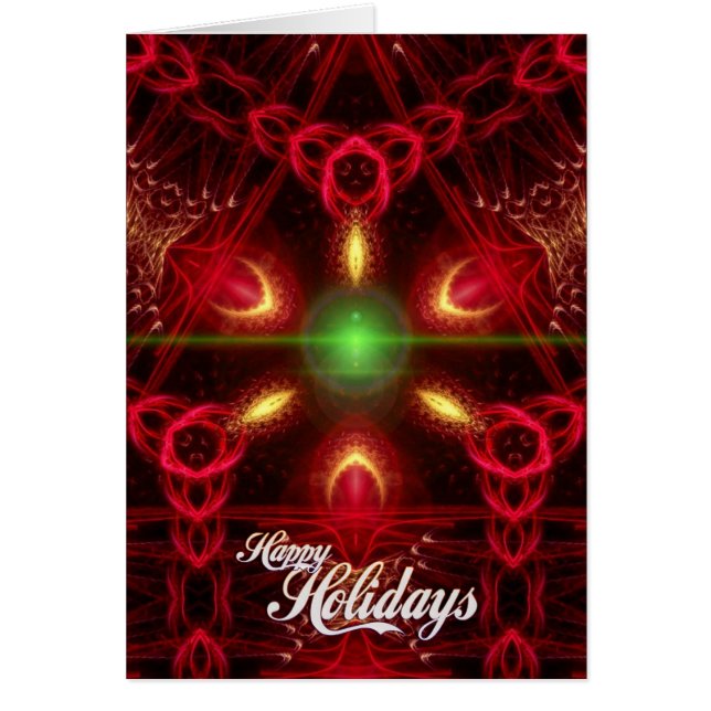 Happy Holidays Fractal Christmas Cards (Front)