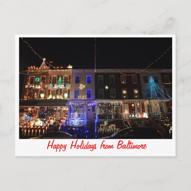 Happy Holidays from Baltimore Holiday Postcard (Front)