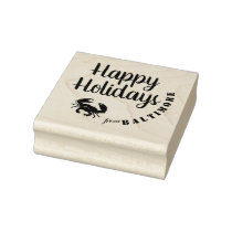 Happy Holidays from Baltimore with Crab Rubber Stamp