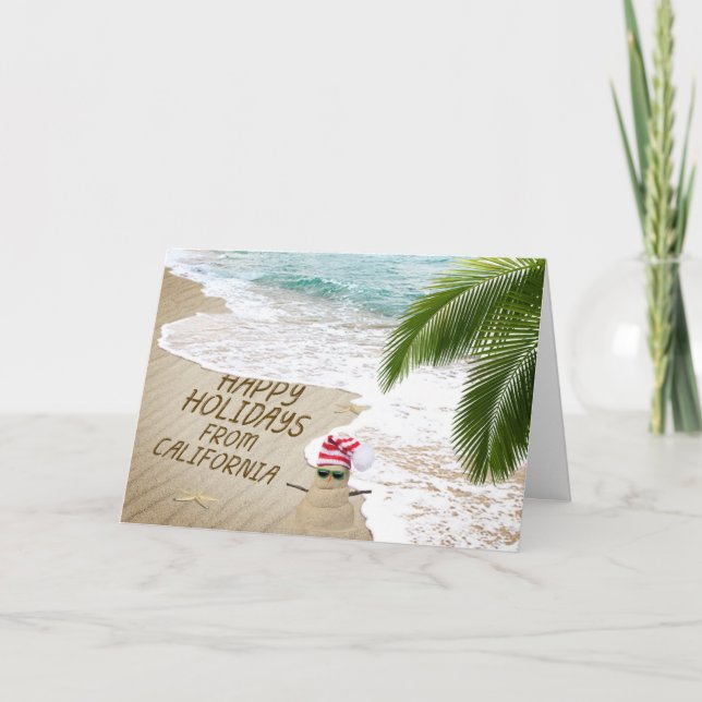 Happy Holidays from California Beach Holiday Card (Front)