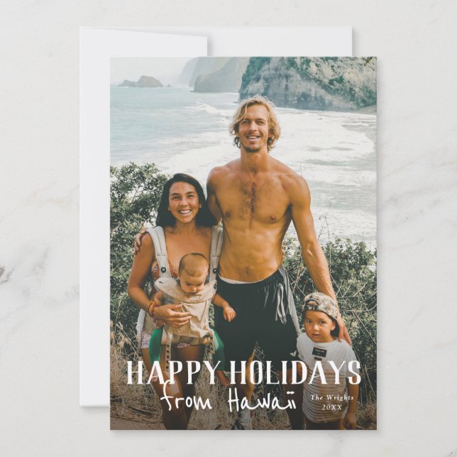 Happy Holidays from Hawaii photo holiday card (Front)