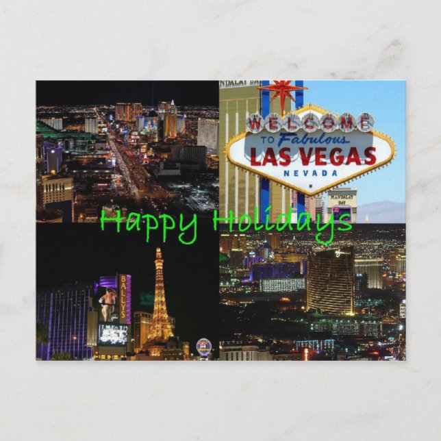 Happy Holidays from Las Vegas Scenic Postcard (Front)