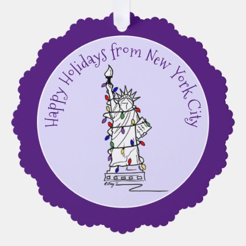 Happy Holidays from New York City NYC Christmas Ornament Card