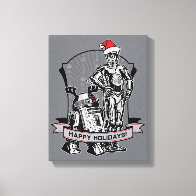 Happy Holidays From R2-D2 & C-2PO Canvas Print (Front)