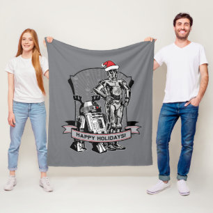 Happy Holidays From R2-D2 & C-2PO Fleece Blanket