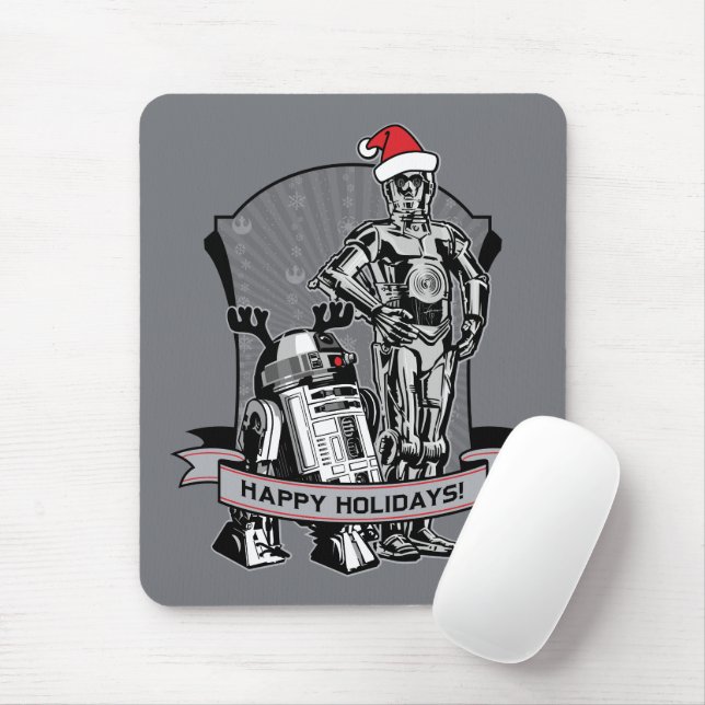 Happy Holidays From R2-D2 & C-2PO Mouse Pad (With Mouse)