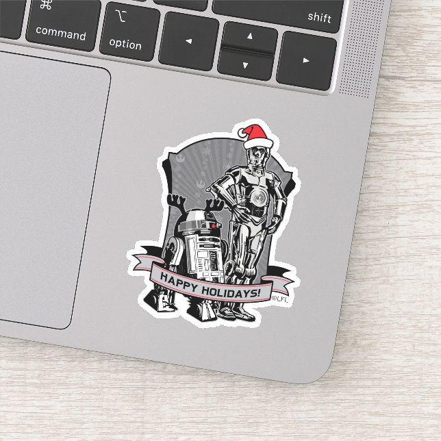 Happy Holidays From R2-D2 & C-2PO Sticker (Detail)