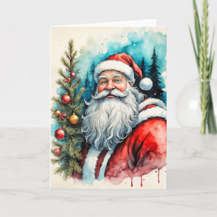 Happy Holidays From Santa Claus Holiday Card