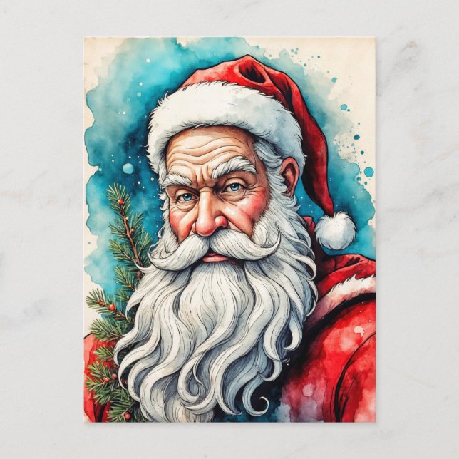 Happy Holidays From Santa Claus Postcard (Front)