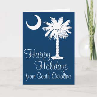 Happy Holidays from SC Blue Palmetto Moon Card
